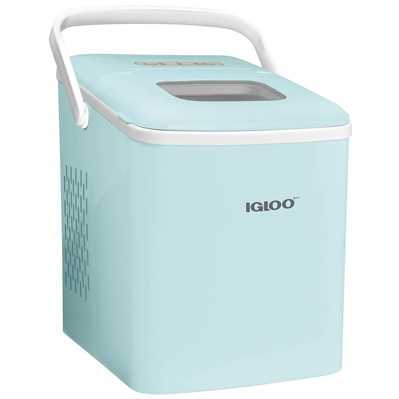 Igloo Automatic Self-Cleaning Portable Electric Countertop Ice Maker Machine With Handle, 26 Pounds in 24 Hours, 9 Ice Cubes Ready in 7 minutes, With Ice Scoop and Basket, Aqua | Bigbigmart.com