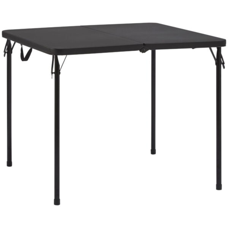 Mainstays 34 Square Resin Fold-in-Half Table, Rich Black | Bigbigmart.com