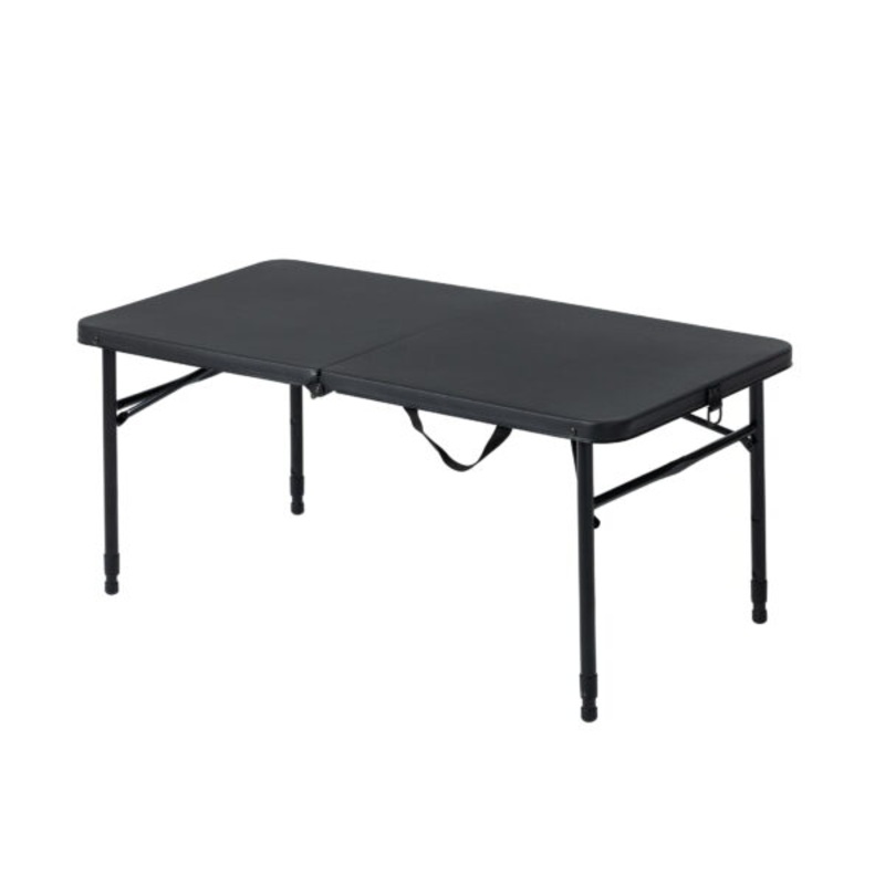 Mainstays 40L x 20W Plastic Adjustable Height Fold-in-Half Folding Table, Rich Black | Bigbigmart.com