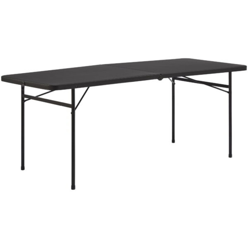 Mainstays 6 Foot Bi-Fold Plastic Folding Table, Black | Bigbigmart.com