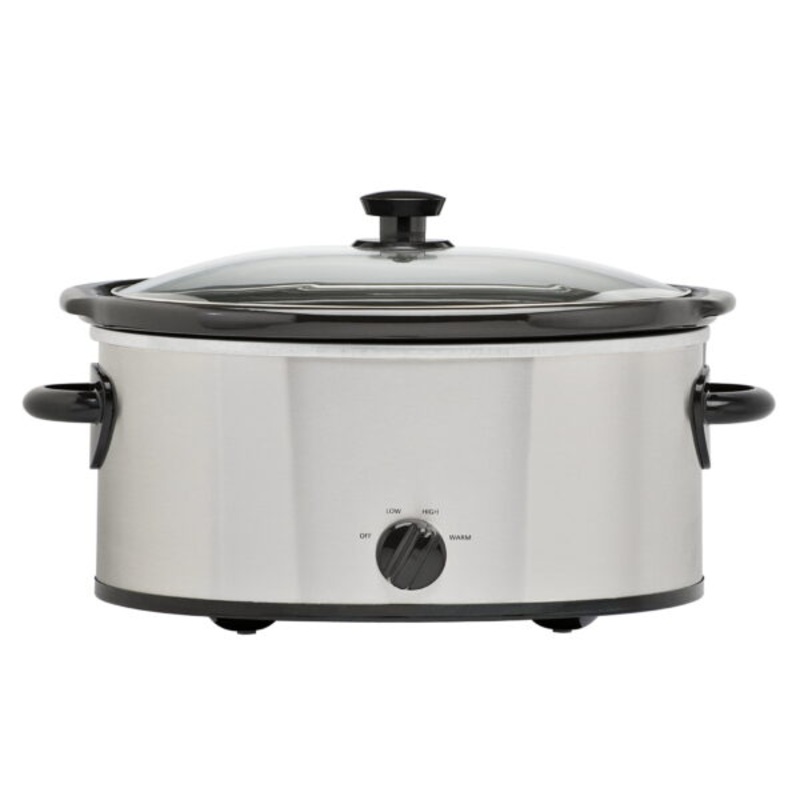 Mainstays 6QT Slow Cooker, Stainless Steel | Bigbigmart.com