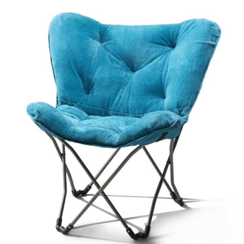 Mainstays Fabric Folding Butterfly Chair, Blue | Bigbigmart.com