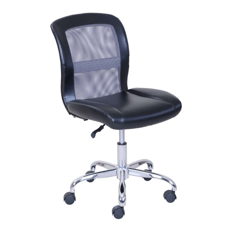 Mainstays Mid-Back, Vinyl Mesh Task Office Chair, Black and Gray | Bigbigmart.com