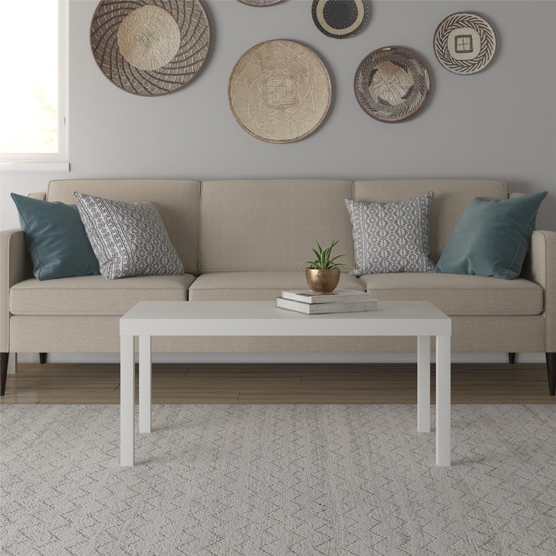 Mainstays Parsons Coffee Table, White | Bigbigmart.com