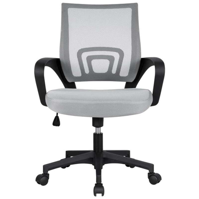 Smile Mart Steel Manager’s Chair with Adjustable Height & Swivel, 220 lb. Capacity, Gray | Bigbigmart.com