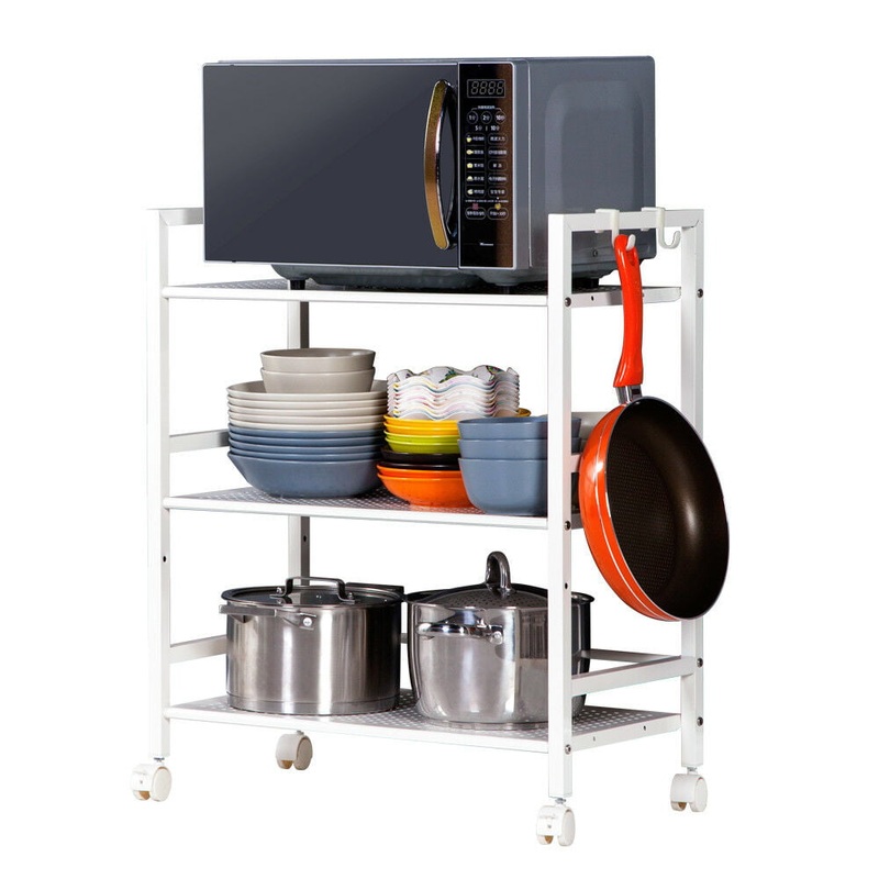 Zimtown 3-Tier Shelf Wire Mesh Rolling Cart Serving Utility Organization Kitchen Cart, White | Bigbigmart.com