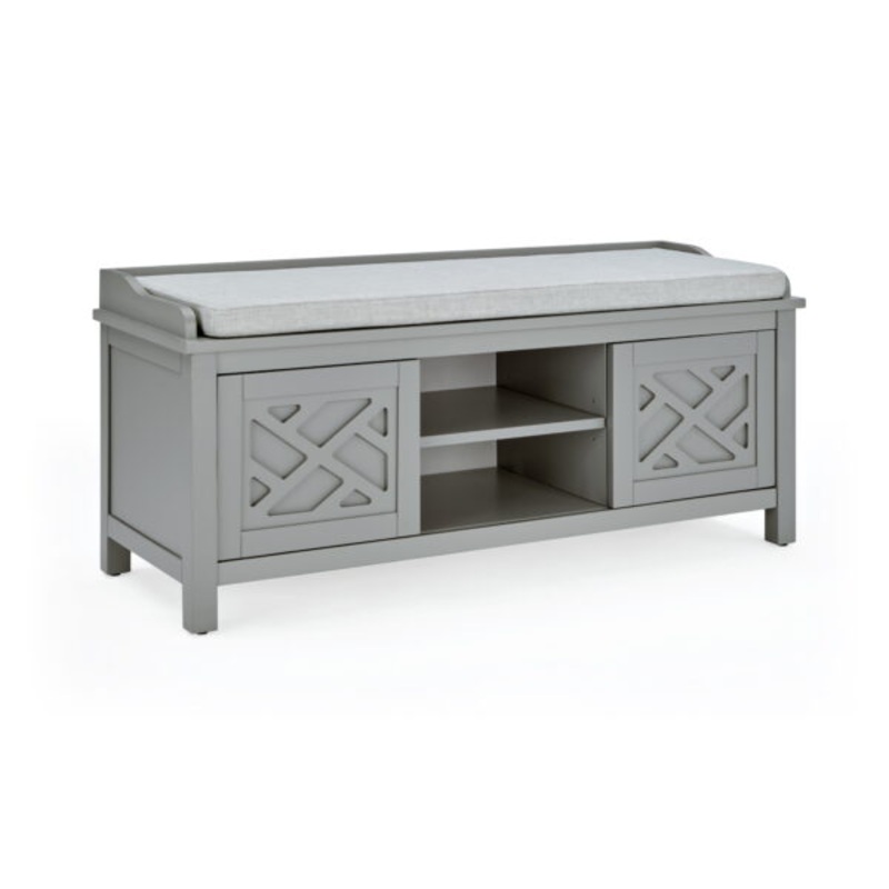 Alaterre Coventry 45W Wood Storage Bench with Cushion, Gray | Bigbigmart.com