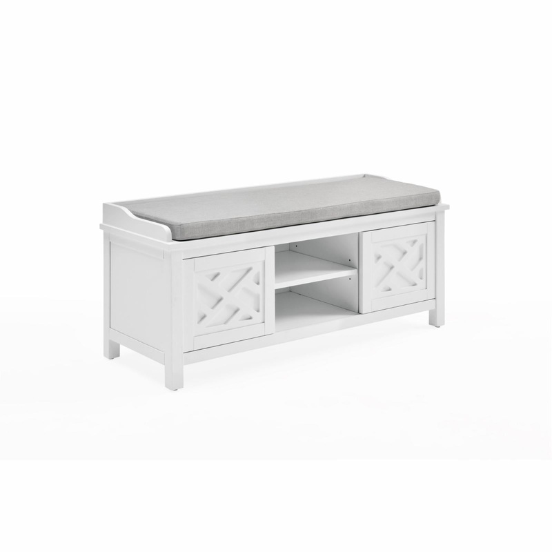 Alaterre Coventry Storage Bench, Dove Gray and White | Bigbigmart.com