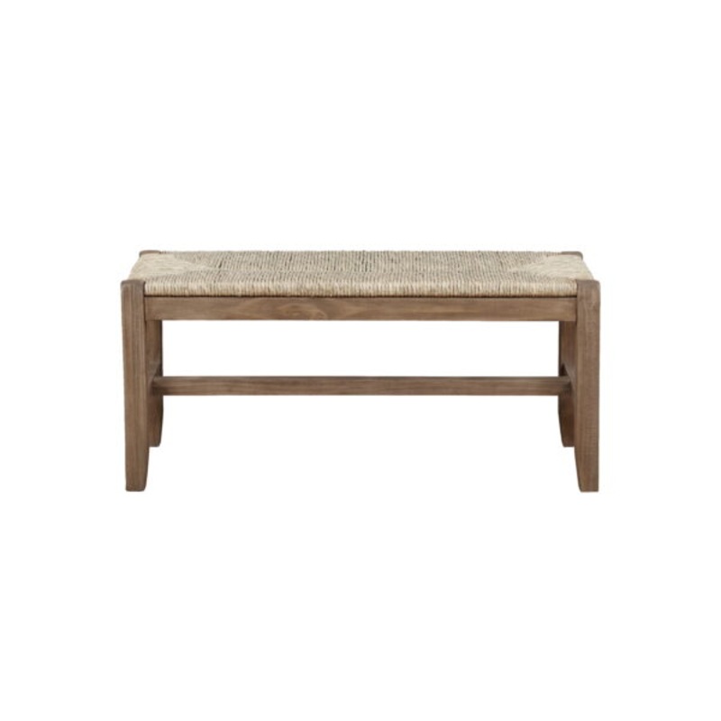 Alaterre Newport 40 Wood Bench with Rush Seat, Brown | Bigbigmart.com