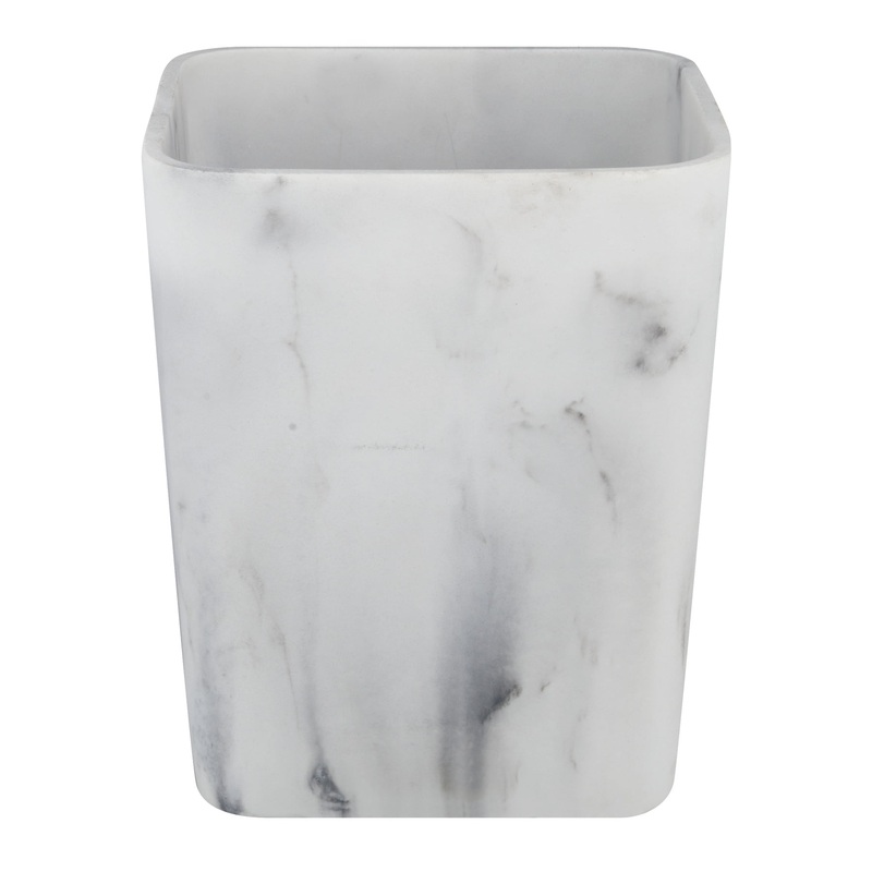Better Homes & Gardens Faux Marble Wastebasket, White | Bigbigmart.com