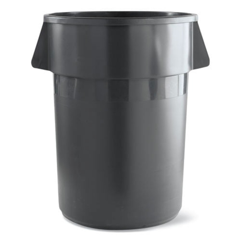 Boardwalk Round Outdoor Garbage Can, Gray, 32 gal | Bigbigmart.com