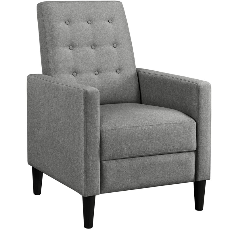 Easyfashion Fabric Recliner, Gray | Bigbigmart.com