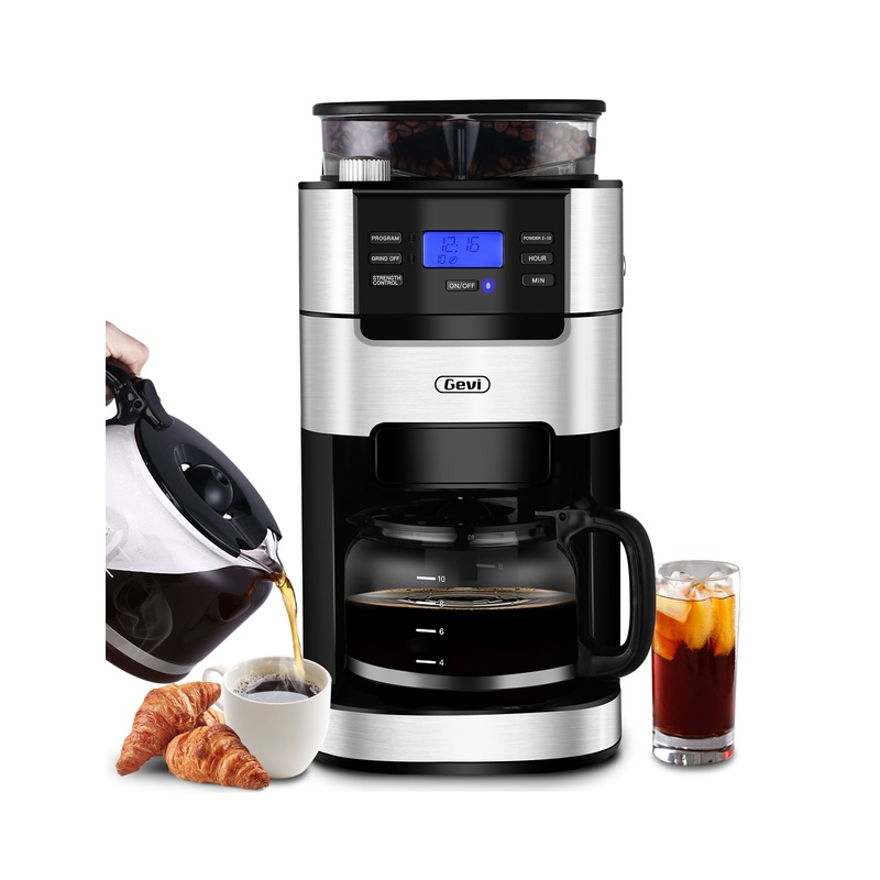 GEVI 10-Cup Programmable Grind and Brew Coffee Maker, 0.73 OZ | Bigbigmart.com