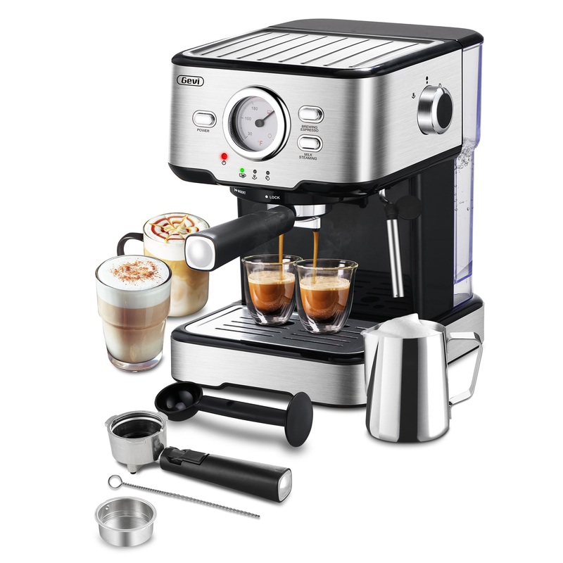 Gevi Espresso Machine with steamer 15 Bar Cappuccino Coffee Maker for Latte Mocha | Bigbigmart.com