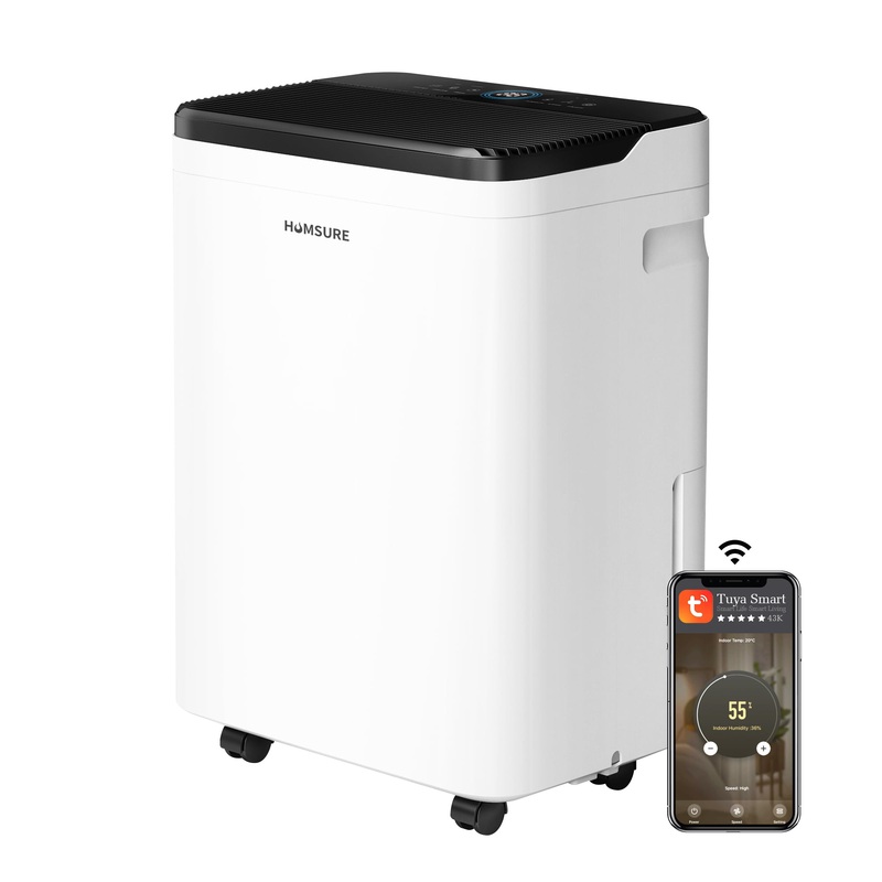 Humsure Intelligent Wifi Dehumidifier 70 Pint 4500 Sq. Ft.Humidity Control Dehumidifier, for Basements Large Rooms (White) | Bigbigmart.com