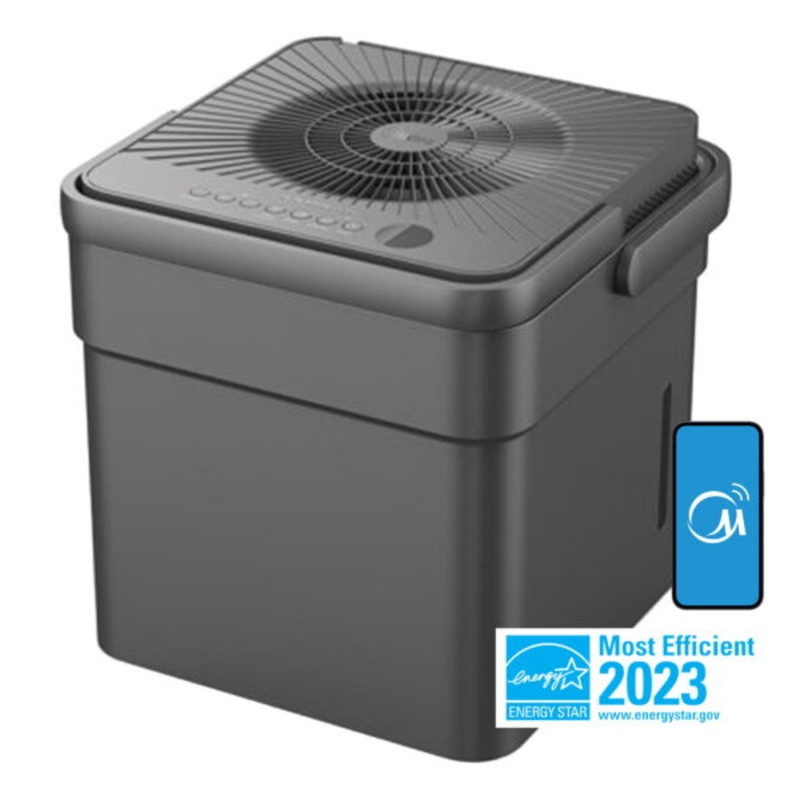 Midea 35-Pint Compact Cube Smart Dehumidifier, up to 3500 Sq. Ft., Gray | Bigbigmart.com