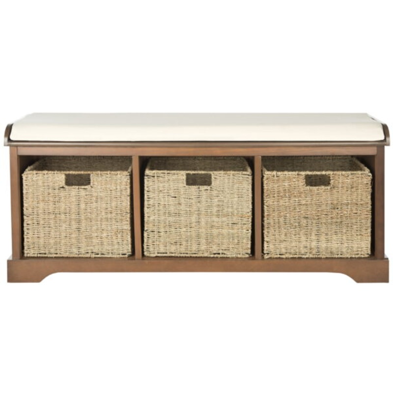 Safavieh Storage Bench, Walnut | Bigbigmart.com