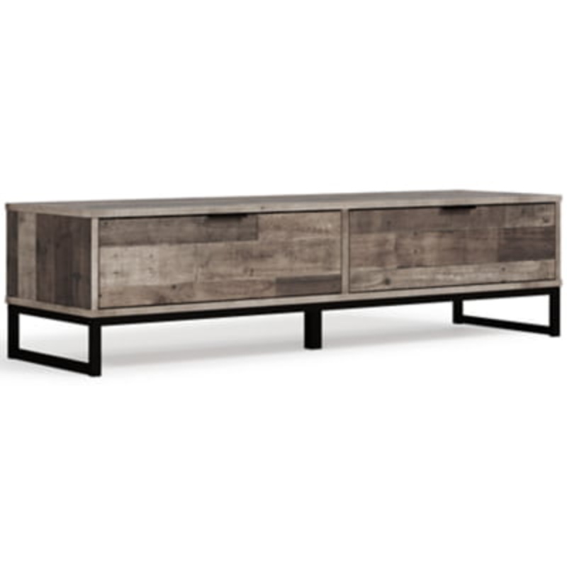 Signature Design by Ashley Neilsville Rustic Butcher Block Entryway Storage Bench, Gray | Bigbigmart.com