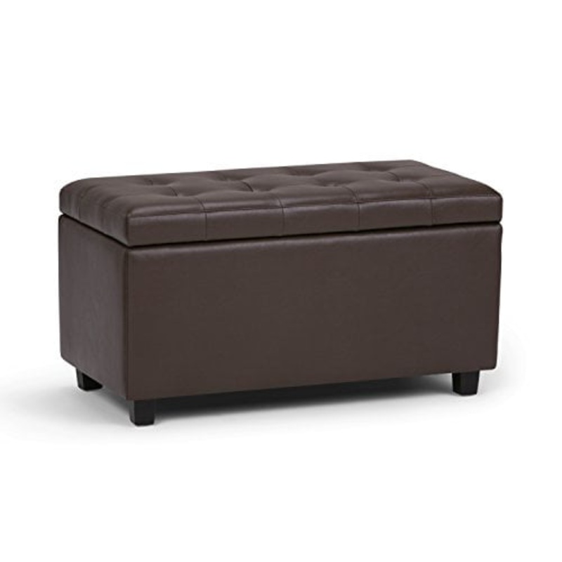 Simpli Home Cosmopolitan Medium Storage Ottoman Bench | Bigbigmart.com