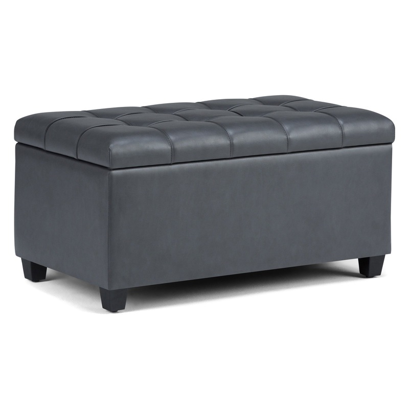 Simpli Home Sienna Storage Ottoman Bench | Bigbigmart.com