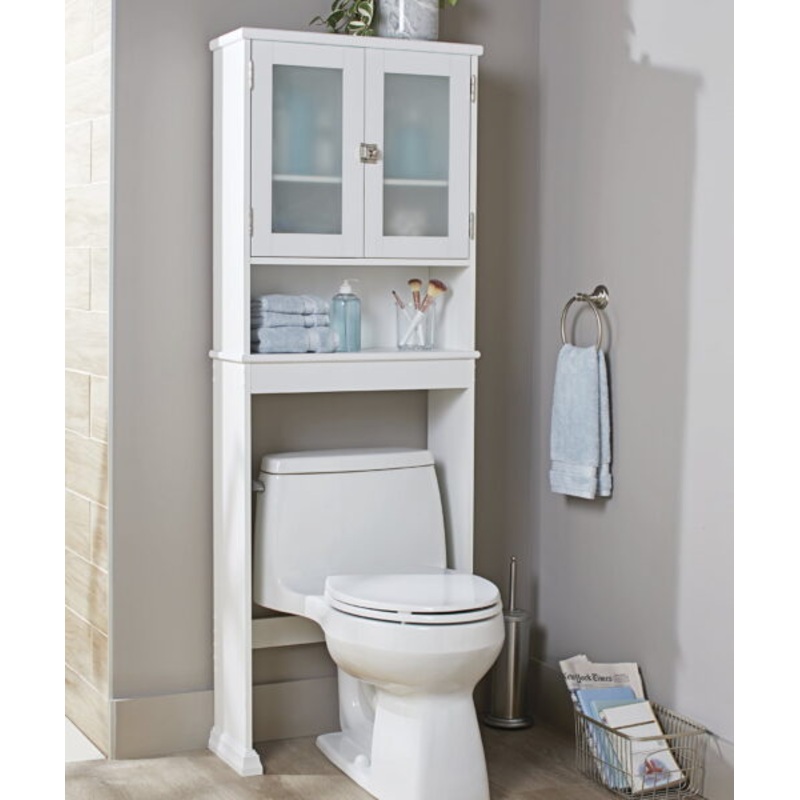 White 24.62 in. W Bathroom Space Saver, 3 Tiers, Over the Toilet Storage Cabinet, Better Homes & Gardens | Bigbigmart.com