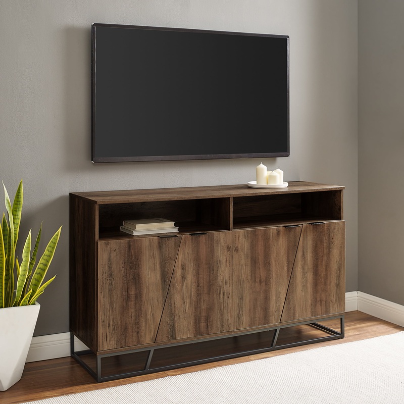 Afton Angled Door Reclaimed Barnwood Sideboard by Manor Park | Bigbigmart.com