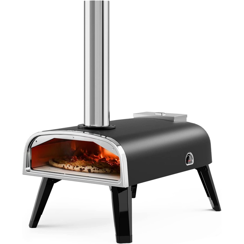 aidpiza Pizza Oven Outdoor 12 Wood Fired Pizza Ovens Pellet Pizza Stove for Outside, Portable Stainless Steel Pizza Oven for Backyard Pizza Maker Portable Mobile Outdoor Kitchen | Bigbigmart.com