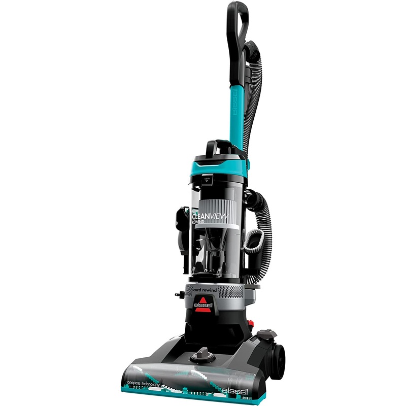 BISSELL CleanView Rewind Upright Bagless Vacuum with Automatic Cord Rewind & Active Wand, 3534, Black/Teal/Gray | Bigbigmart.com