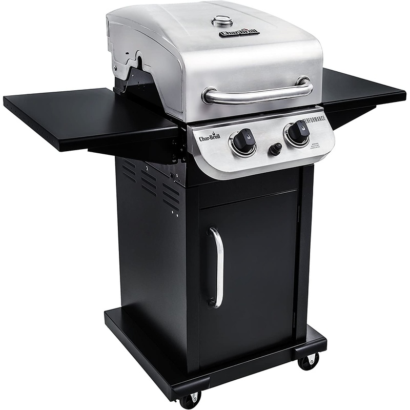 Char-Broil 463673519 Performance Series 2-Burner Cabinet Liquid Propane Gas Grill, Stainless Steel | Bigbigmart.com