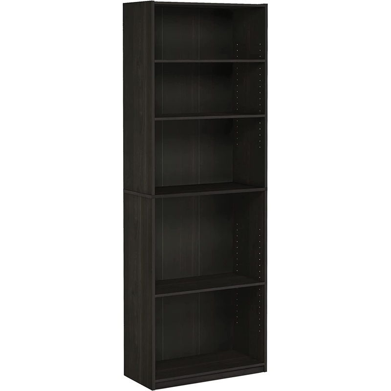 FURINNO JAYA Simply Home 5-Shelf Bookcase, 5-Tier, Espresso | Bigbigmart.com