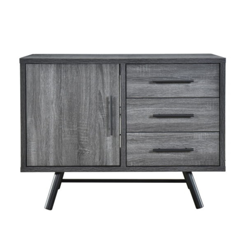 GDF Studio Bokchito Modern Industrial Sideboard, Sonoma Oak and Black | Bigbigmart.com