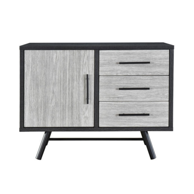 GDF Studio Bokchito Modern Industrial Sideboard, Sonoma Oak, Gray Oak, and Black | Bigbigmart.com