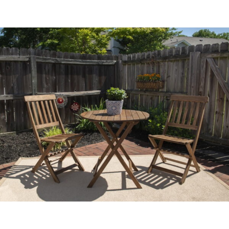 Linon Catalan Cafe Set – Acorn Finish | Bigbigmart.com