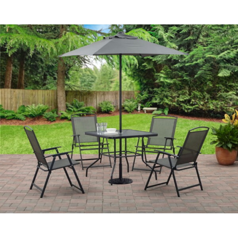 Mainstays Albany Lane 6 Piece Outdoor Patio Dining Set, Grey | Bigbigmart.com
