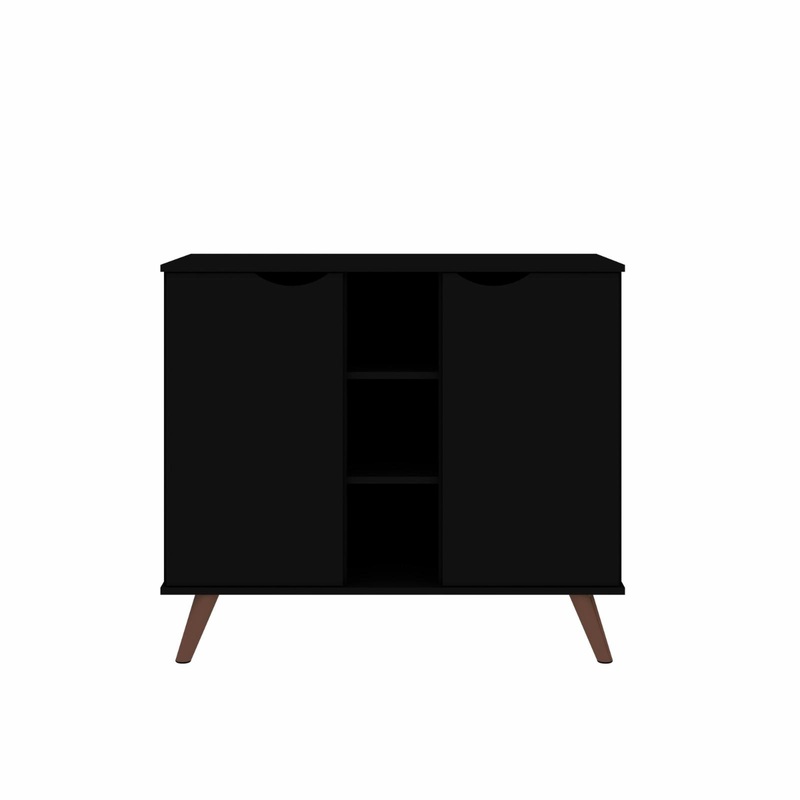 Manhattan Comfort Hampton Buffet Stand Cabinet, Black | Bigbigmart.com
