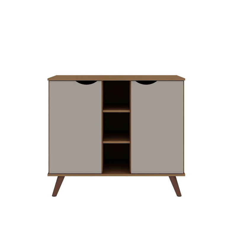 Manhattan Comfort Hampton Buffet Stand Cabinet, Off White/Maple Cream | Bigbigmart.com
