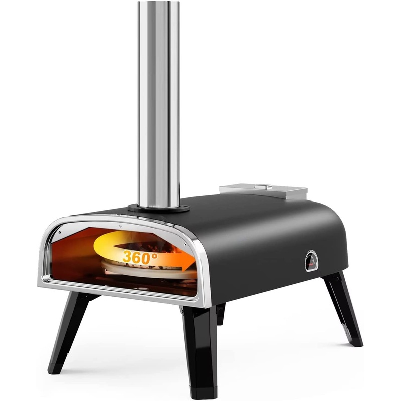 Outdoor Pizza Oven aidpiza 12 Wood Pellet Pizza Ovens With Rotatable Round Pizza Stone Portable Wood Fired