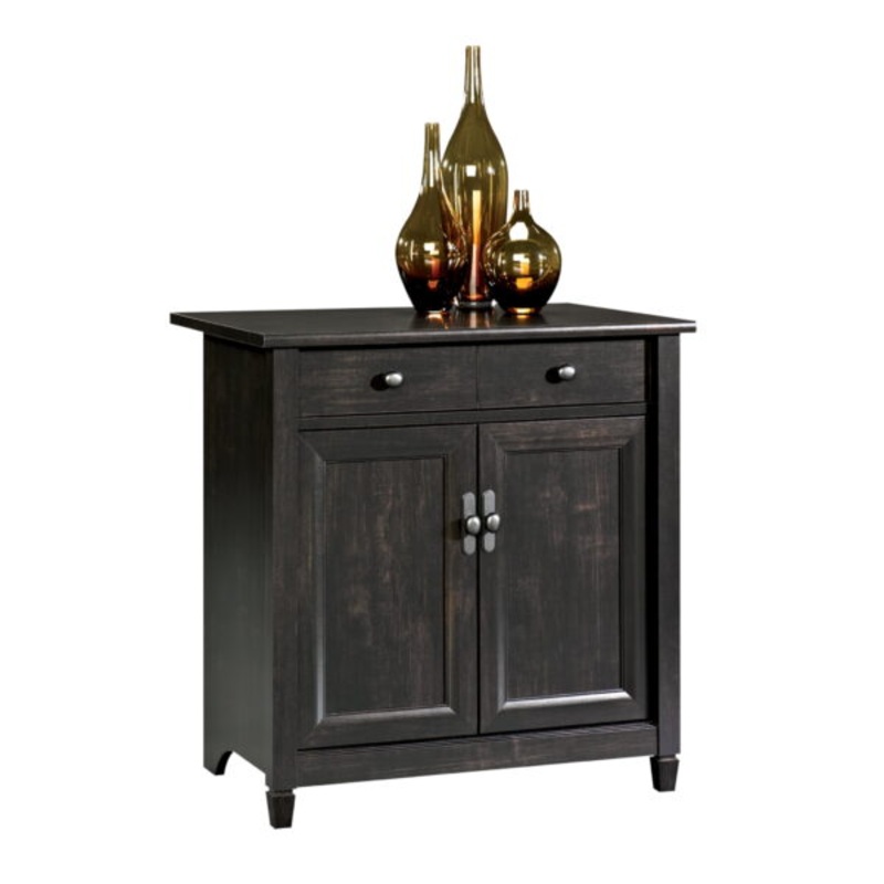 Sauder 408696 Edge Water Utility Cart/Stand, Estate Black Finish | Bigbigmart.com