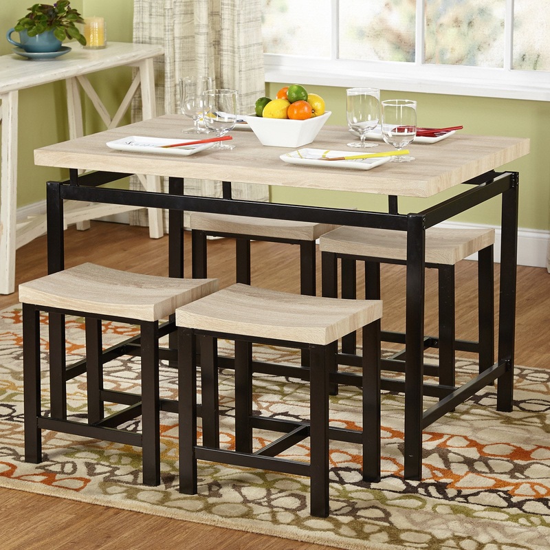 TMS 5-Piece Bowery Dining Set, Natural | Bigbigmart.com
