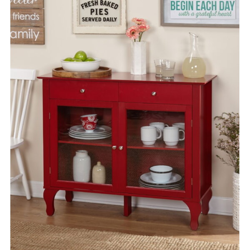 TMS Layla 2-Drawer Buffet Cabinet, Red | Bigbigmart.com