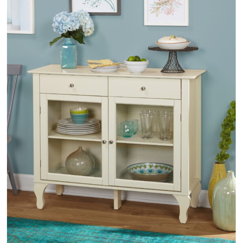 TMS Layla 2-Drawer Storage Buffet, Antique White | Bigbigmart.com