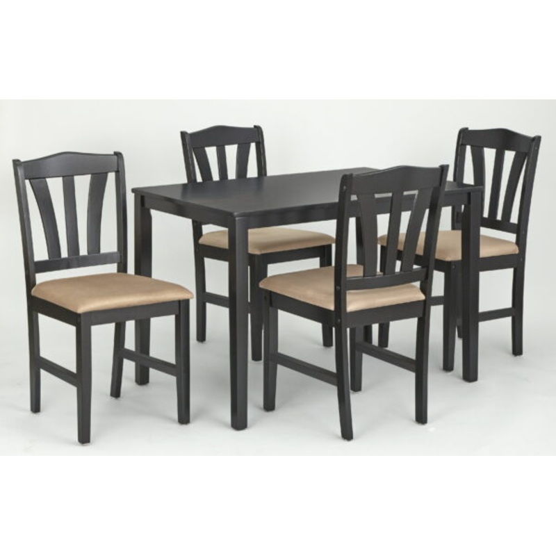 TMS Metropolitan 5-Piece Dining Set, Black | Bigbigmart.com