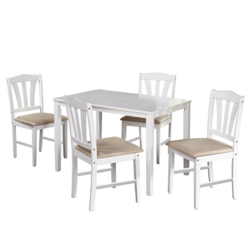 TMS Metropolitan 5- Piece Dining Set, White | Bigbigmart.com