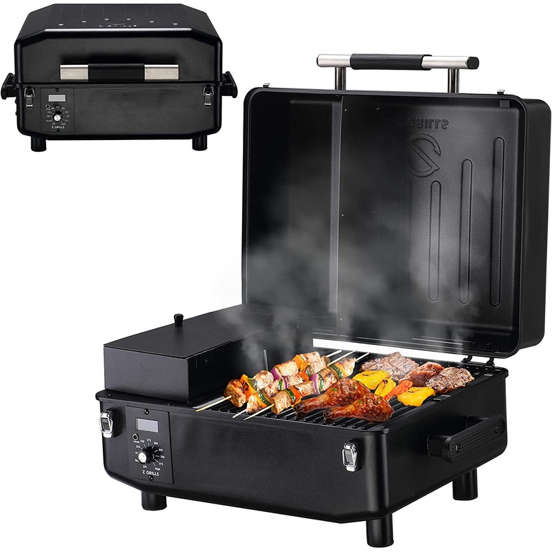 Z GRILLS Portable Wood Pellet Grill & Smoker for Outdoor BBQ, 202 sq.in Cooking Area Black | Bigbigmart.com