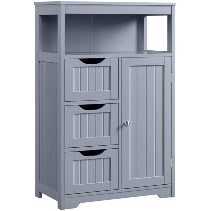 Alden Design Wooden Floor Storage Cabinet for Bathroom, 22L*12W *34H, Gray | Bigbigmart.com