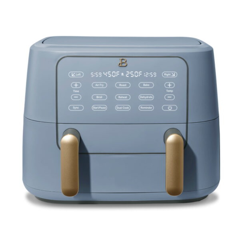 Beautiful 9QT TriZone Air Fryer, Cornflower Blue by Drew Barrymore | Bigbigmart.com