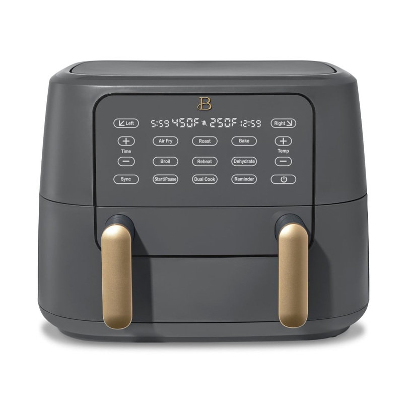 Beautiful 9QT TriZone Air Fryer, Oyster Grey by Drew Barrymore | Bigbigmart.com