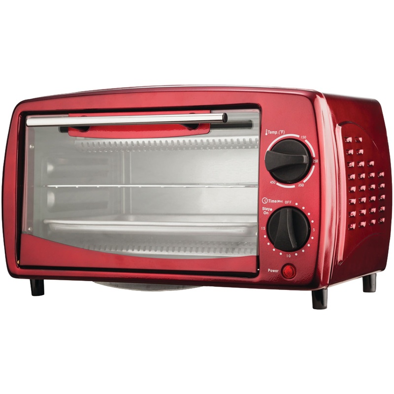 Brentwood TS-345R Stainless Steel 4 Slice Toaster Oven, Ruby Red | Bigbigmart.com