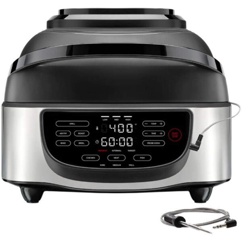 Chefman 5-in-1 Air Fryer + Indoor Grill with Cooking Thermometer, Air Fry, Grill, Roast, Bake, Broil | Bigbigmart.com