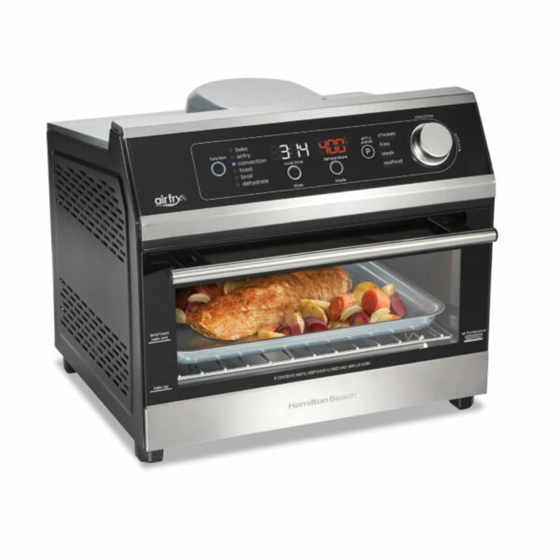 Hamilton Beach Digital Air Fryer Toaster Oven 6 Slice Capacity – Black, Stainless Steel | Bigbigmart.com